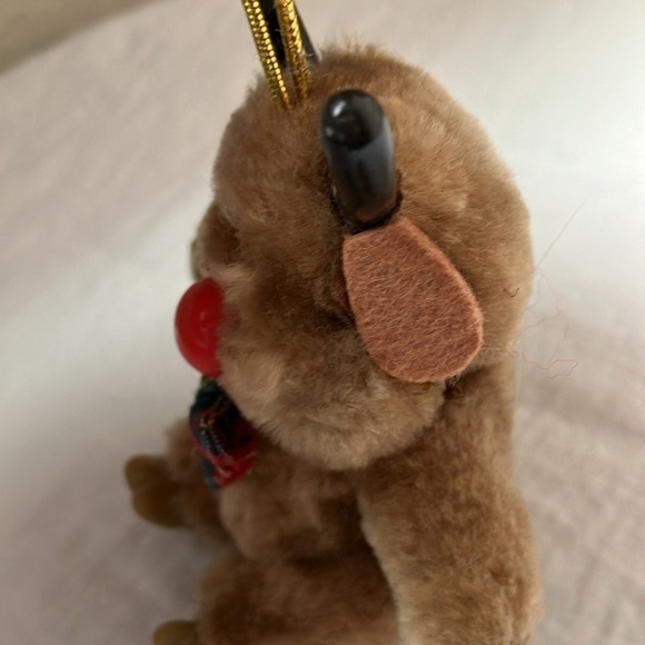 Russ & Berri Co: Vintage 1970s Mini Plush Reindeer Ornament- 3” tall - Picture 4 of 9
